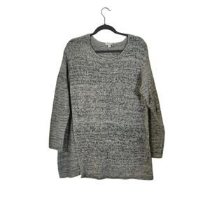 Pure Jill Women's Pullover Sweater Size Large Gray Green Casual Preppy Lagenlook